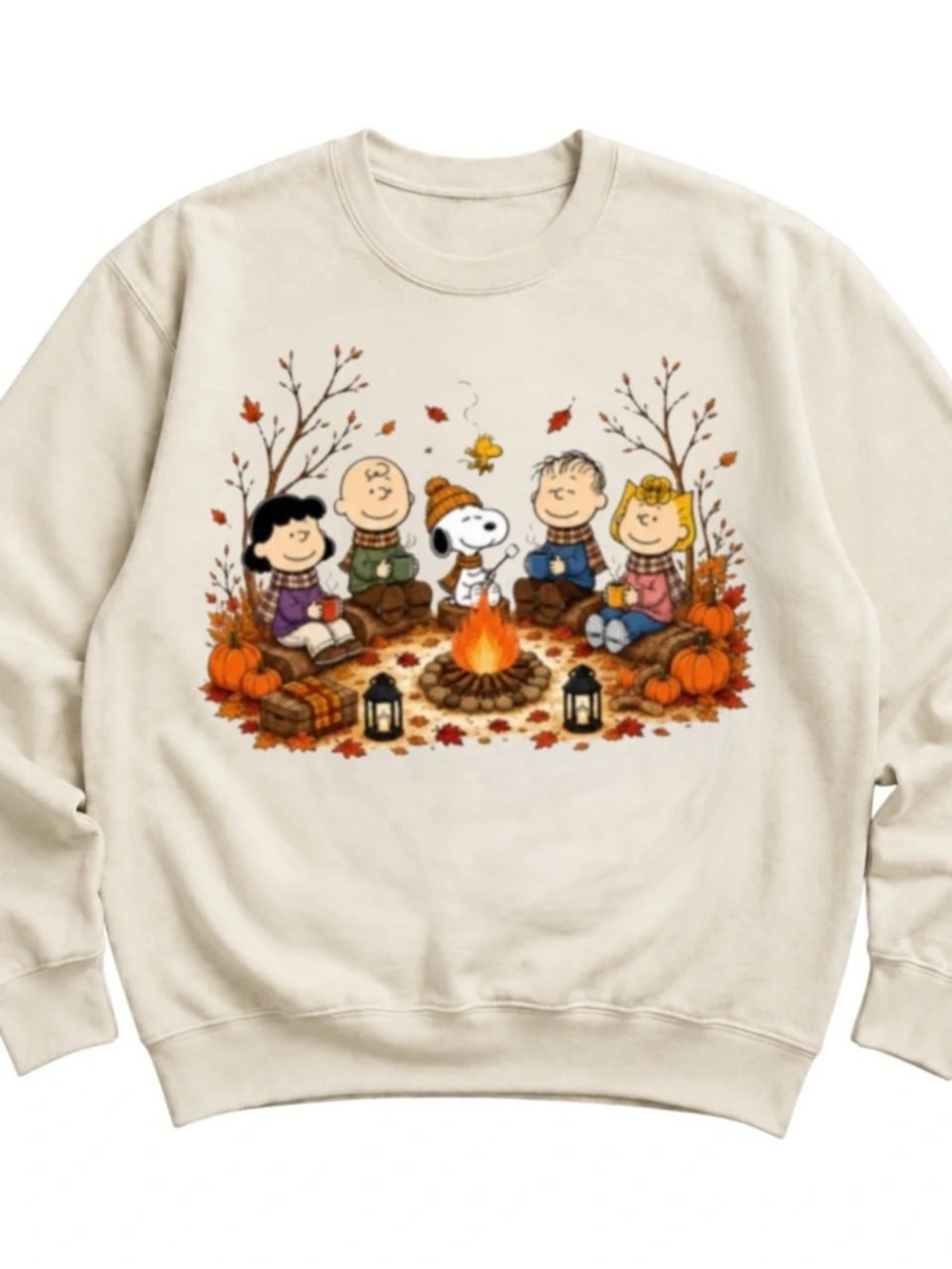 Cream Peanuts Campfire Short Sleeve Tee